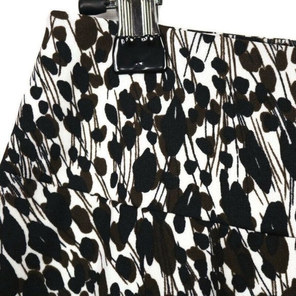 Ann Taylor A-Line Skirt‎ White Brown Black Stretch L Large - Picture 5 of 11